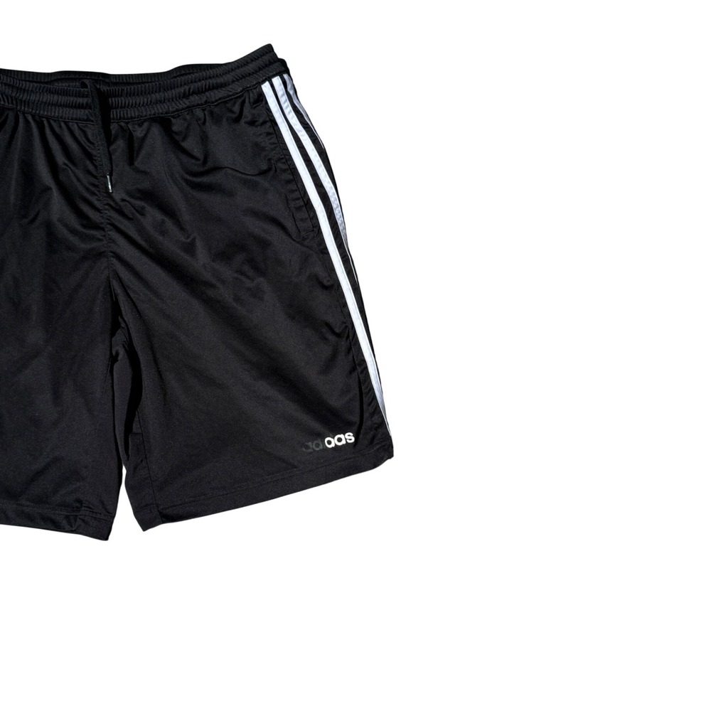 Adidas Athletic Shorts Mens XL Black Excellent Climacool 3-Stripe Gym Training - Picture 2 of 5